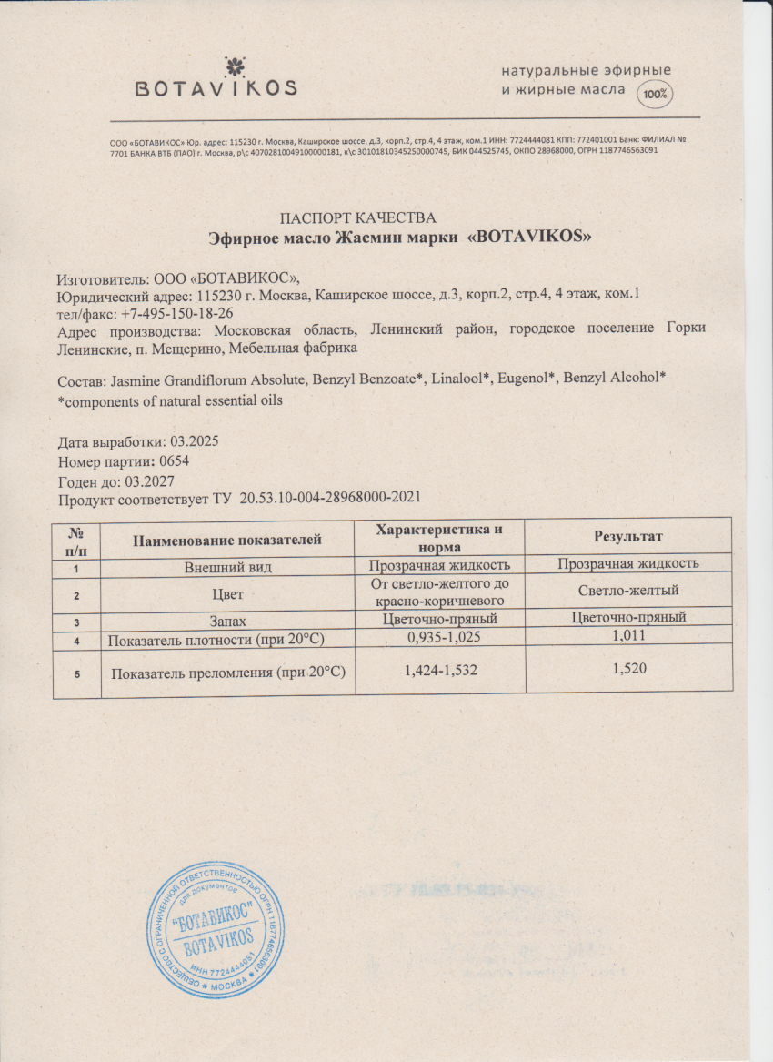 Паспорт №032025